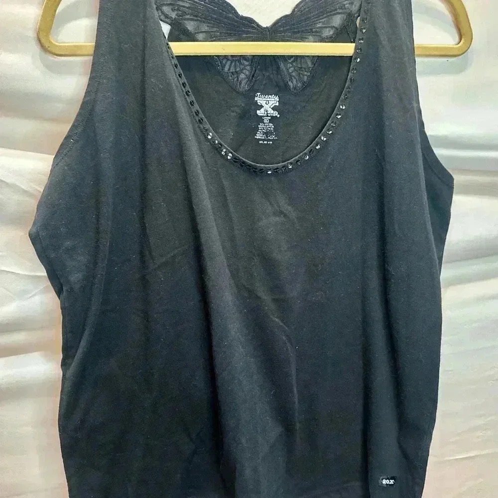 TwentyX has been Black Scoop Neck Sleeveless Tank Top